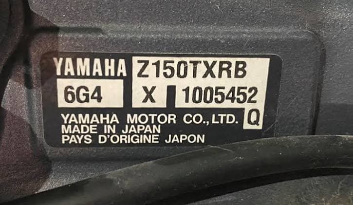 Close-up of Yamaha paint code label on a vehicle door jamb
